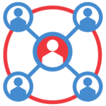 A network of interconnected people forming a circle, symbolizing unity and collaboration.